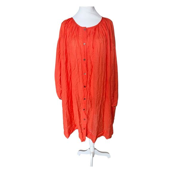 Jim Thompson Coral Kaftan Midi Dress Beach Cover Up Size XXL - Picture 3 of 12